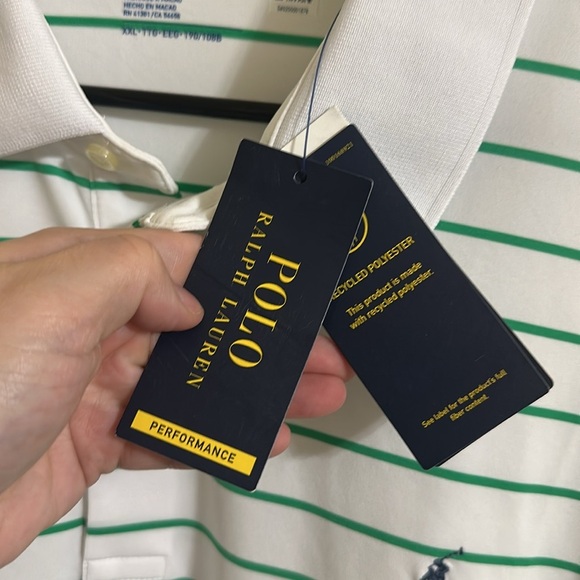 NWT Polo Ralph Lauren Performance Golf Button Down Striped Polo XXL - Picture 6 of 7
